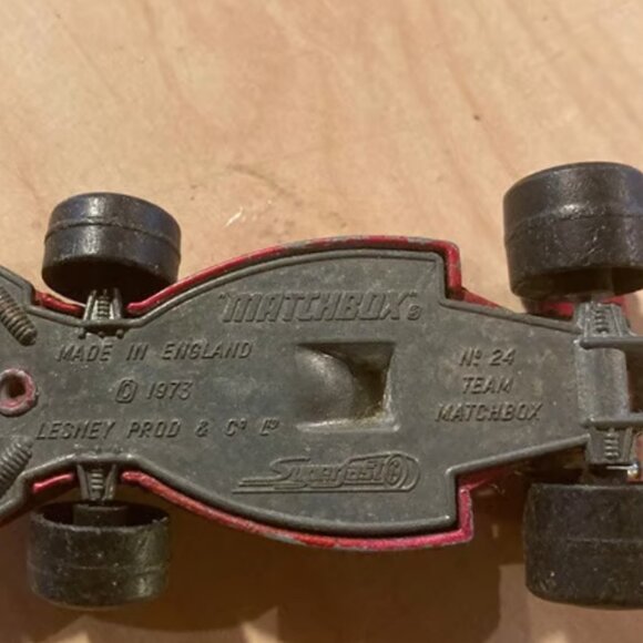 Matchbox Lesney No 24 Metalic Red Team Matchbox Racing Car Number 44 1973 rare - Picture 2 of 3